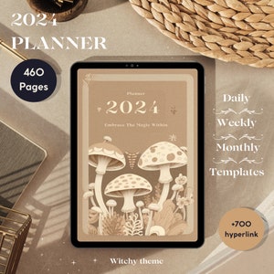 2024 Boho Witchy Planner | 2024 Digital Planner | Daily, Weekly & Monthly Planner | Dated Digital Planner | iPad Planner | GoodNotes Planner