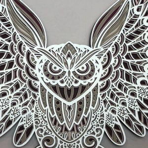 Owl Wood Mandala Wall Art, Intricate Handcrafted Decor, Perfect for Home or Office, Unique Housewarming Gift