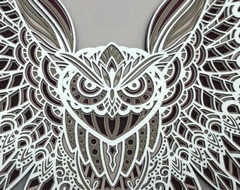 Owl Wood Mandala Wall Art, Intricate Handcrafted Decor, Perfect for Home or Office, Unique Housewarming Gift