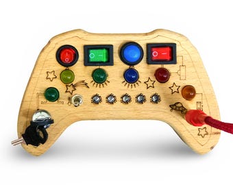 Consola de juguetes Montessori de madera, tablero de actividades sensoriales, desarrollo de la motricidad fina, tablero de actividades de madera para bebés, juguete educativo para niños pequeños