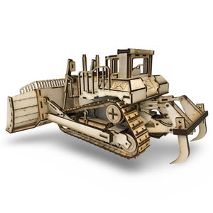 3D Wooden Caterpillar Dozer Model Kit – 428 PCS Laser Cut Construction Vehicle – Premium DIY Bulldozer Puzzle Gift for Adults & Teens