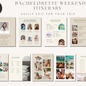 Bachelorette Itinerary Template, Bachelorette Weekend Planner, Bachelorette digital Invite, Editable invite Canva, hen do party, mobile