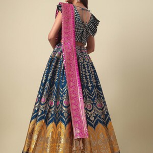 Indian Wedding Banarasi silk woven design Lehenga Choli for Women, Ready to wear lehenga choli Navratri Special Dress imagem 2