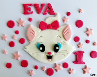 Edible Fondant Aristocats Marie Cake Topper Fondant Sugar Paste Decorations