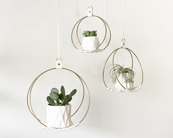 Eco Friendly Plant Hanger, Hoop Plant Hanger, (White x Silver, Gold), Gift for plant lover