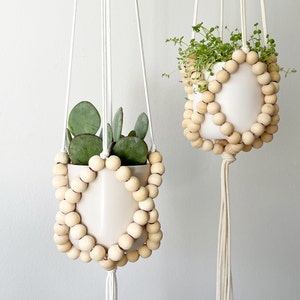 Minimalist Beaded Plant Hanger image 1