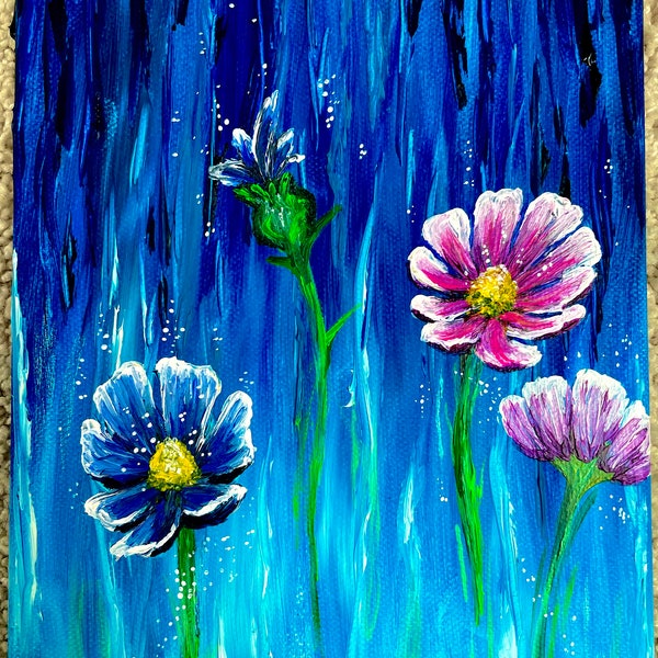 Gemälde Blumen Spirituell Bild Acryl Ölfarben Kreationen