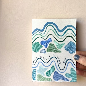Une étape à la fois fille, carte faite à la main