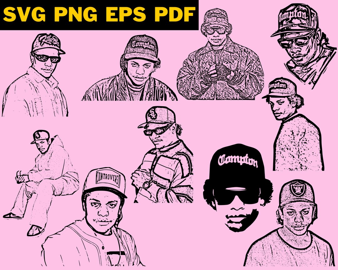 Eazy E 10 Cut Files SVG PNG EPS Pdf Wall Art Silhouette Vector - Etsy