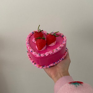 Cake heart jewelry box | fake cake | cherry cake | strawberry cake | birthday cake | Vintage decor | y2k aesthetic home decor | storage