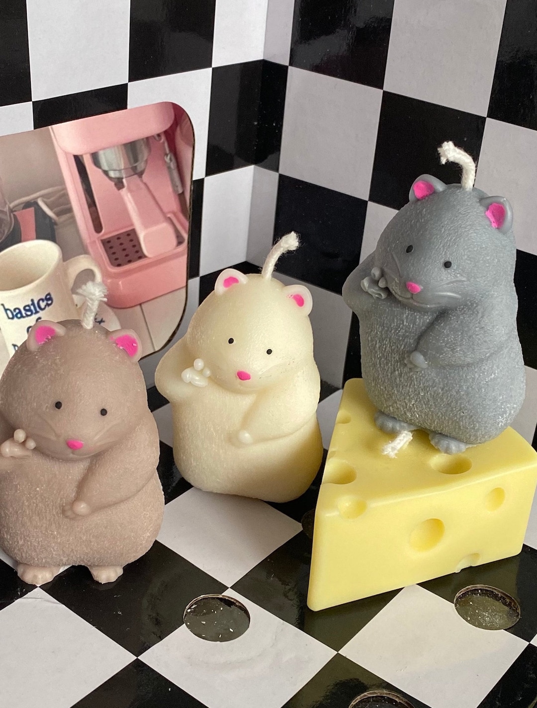 Hamster Candlepeace Signmouse Candle,home Decor,gift,art Candle,soy Candle,decorative Candle