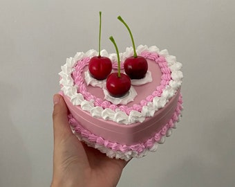 Cake heart jewelry box | fake cake | cherry cake | strawberry cake | birthday cake | Vintage decor | y2k aesthetic home decor | storage
