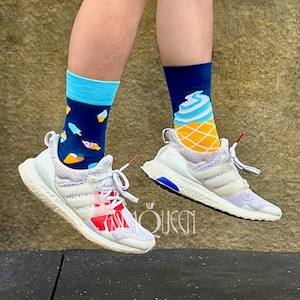 Mismatched Socks, Printed Socks, Cozy Socks, Fun Socks, Ankle Socks, Adult Socks, Women and Mens Socks, Winter Socks, Birthday Holiday Gift