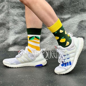 Mismatched Socks, Printed Socks, Cotton Socks, Fun Socks, Ankle Socks, Funky Socks, Women and Mens Socks, Unisex Sock, Birthday Xmas Gift