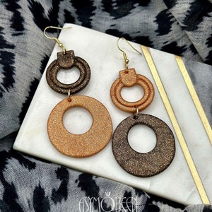 Asymmetrical Earrings, Polymer Clay Earrings, Handmade Earrings, Big Geometric Earrings, Modern Earring, Y2K Earrings, Birthday Holiday Gift