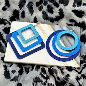 Mismatched Geometric Earring, Colorful Earring, Modern Earring, Big Statement Earring, Abstract Earring, Lightweight Earring, Christmas Gift