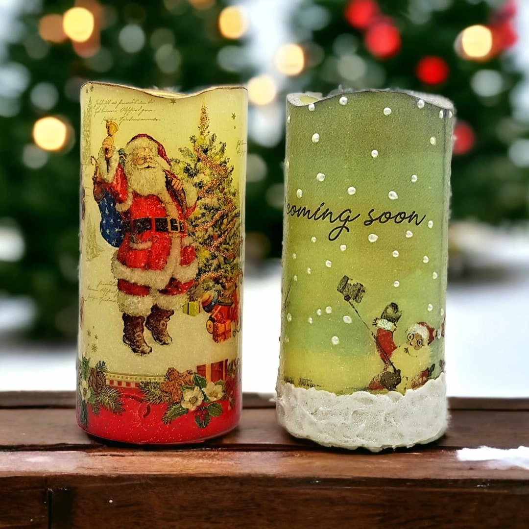 Santa Flameless Candle, Christmas LED Candle, Unique Christmas Gift, Home Decor Etsy
