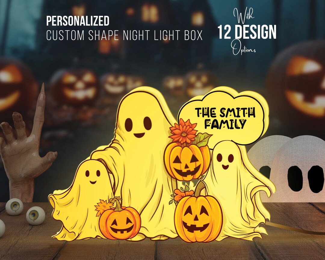 Halloween Decor and Gift, Personalized Halloween Ghost & Pumpkin LED ...