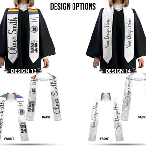 Custom Stole With Photo, Graduation Sash, Your School Colors, Name and Photo Stole, Double-Sided Graduation Sash, Personalized College Stole image 8