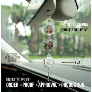 Personalized Pet Photo Car Charm: Memorial Rearview Mirror Keepsake