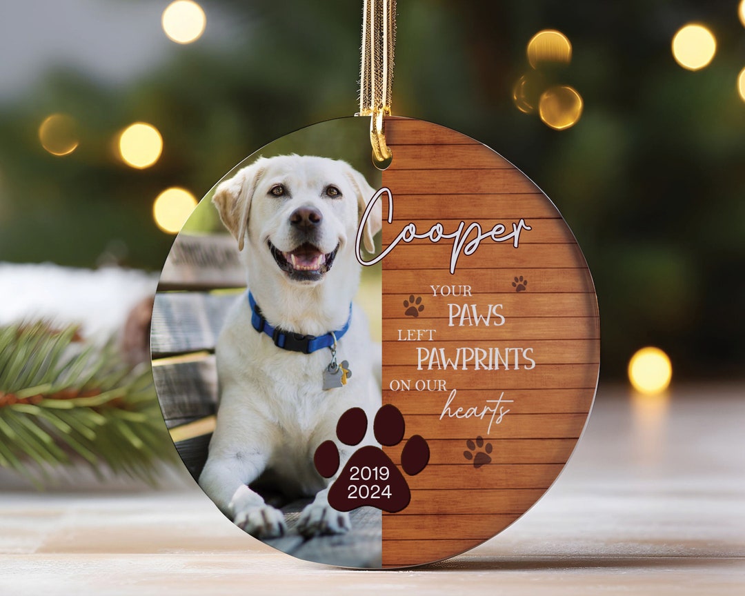 Custom Pet Memorial Ornament With Photoname, Dog Loss Keepsake ...