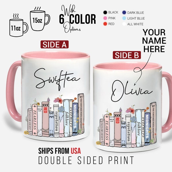 Personalized Swiftea Mug, Custom Floral Music Album Mug, Gift for Music Lover, Fan Gift Mug, Trendy Coffee Cup, Gift for Her, Christmas Gift