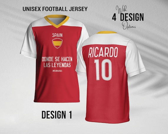 Personalized Spain Football Shirt: Custom Name & Number Euros 2024 Tee