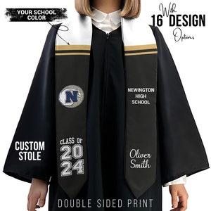 Personalized Graduation Stole, Custom College Graduation Sashes, Stole With Name, Custom Text Stole, Serape Sash, Gift For Graduate
