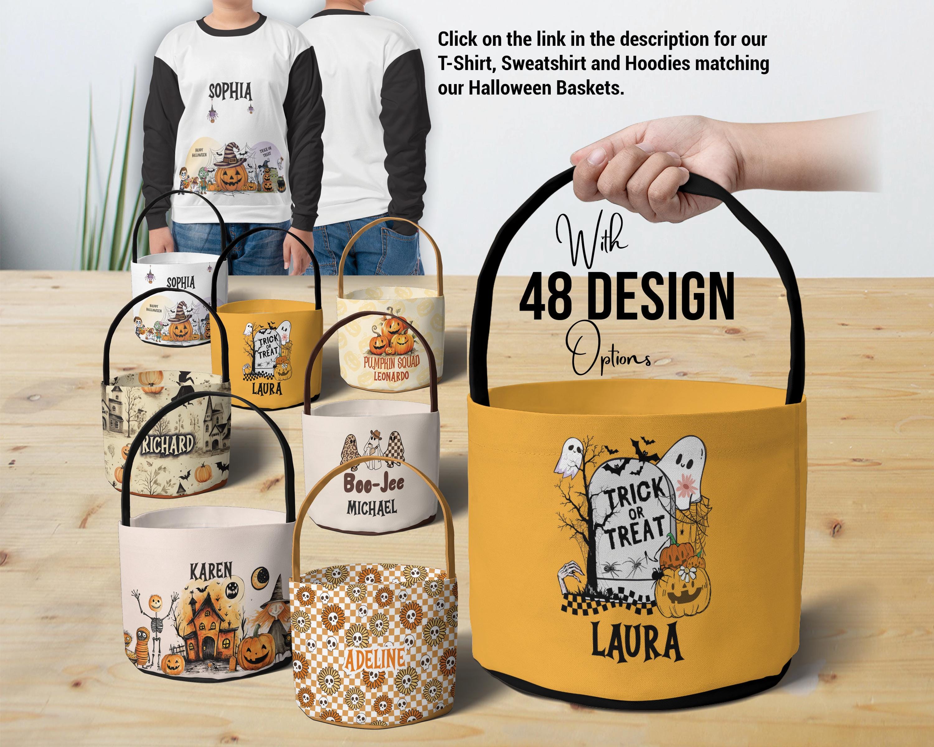 Discover Trick or Treat Bag, Candy Halloween Basket, Halloween Treats Buckets, Custom Halloween Candy Bag, Halloween Gift for Kids, Halloween Tote