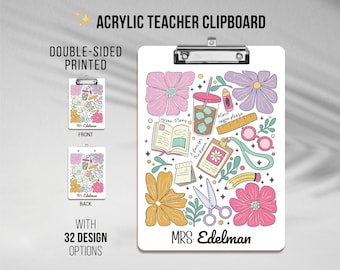 Personalized Acrylic Teacher Clipboard: Custom School Gift, A4/A5 Size