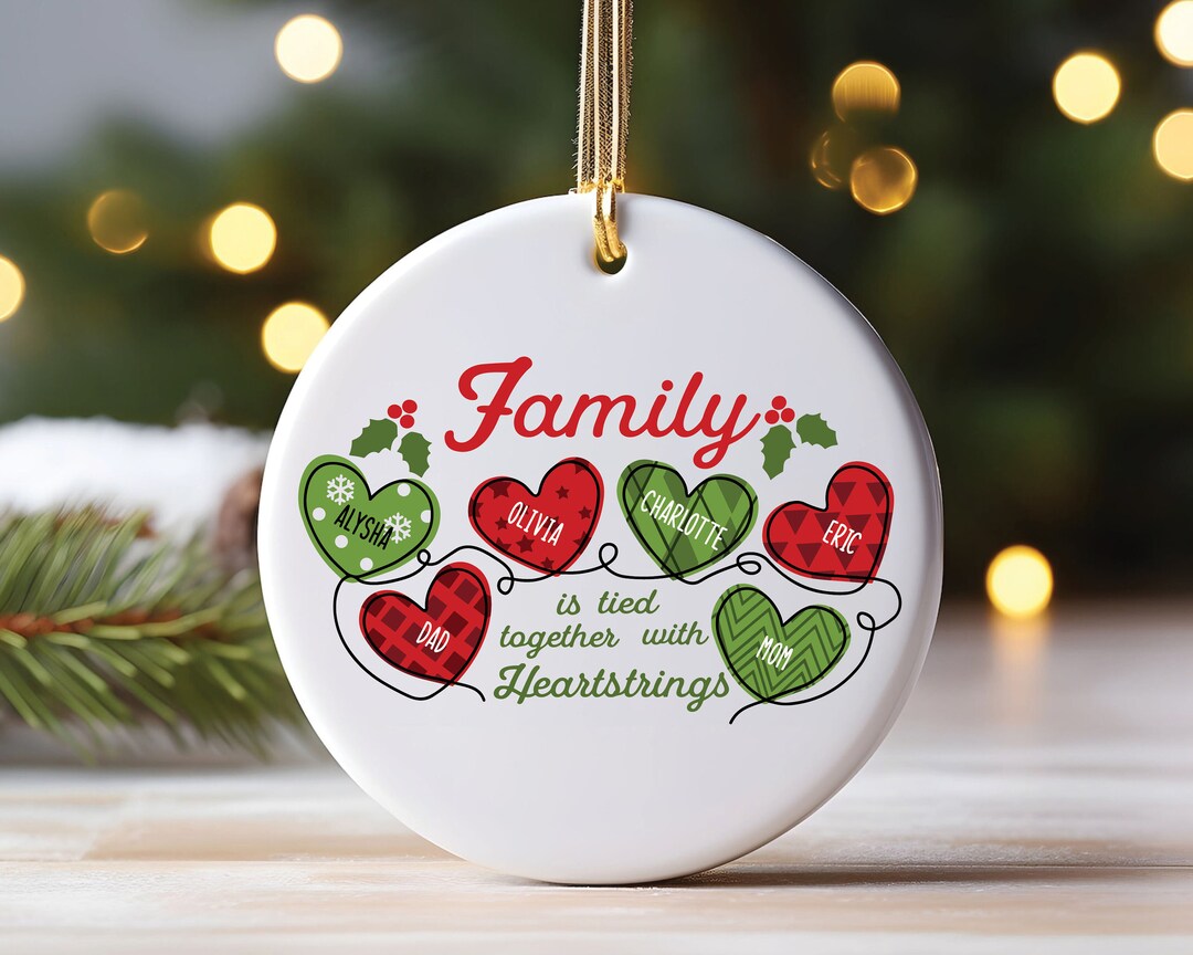 Custom Family Ornament, Personalized Christmas Ornament, Family is Tied Together With