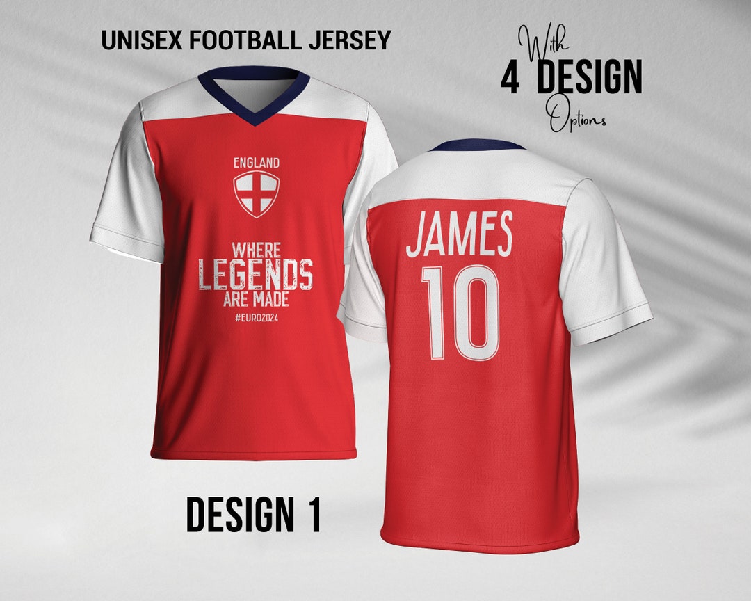Gepersonaliseerde voetbalshirt Engeland: uniseks T-shirt euro 2024