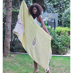 Turkish Cotton Beach Towel: Sand Free Travel Blanket