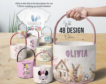 Watercolor Personalized Easter Basket: Custom Fabric Tote
