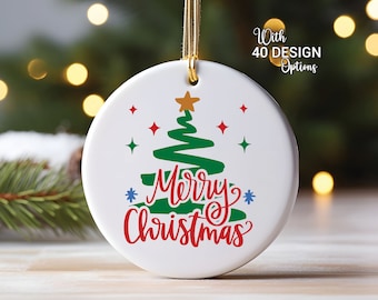Christmas Ornament, Holiday Keepsake, Christmas Tree Decoration, Christmas Party Ornament, Christmas Gift, Xmas Ornament, Ceramic Ornament,
