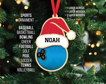 Gepersonaliseerd bowlingornament: aangepaste naam, hout of acryl