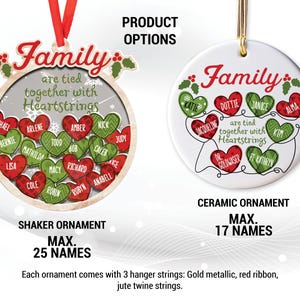 Custom Family Ornament, Personalized Christmas Ornament, Family is Tied ...