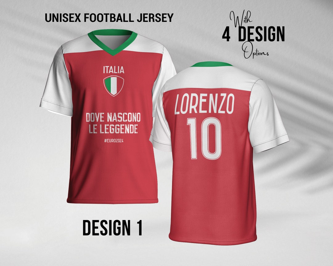 Gepersonaliseerde Italia-voetbalshirt: aangepaste naam en nummer