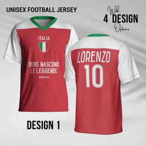 Personalized Italia Football Shirt, Italian Euros 2024 Tee, Custom Italy Name and Number Football Unisex T-Shirt
