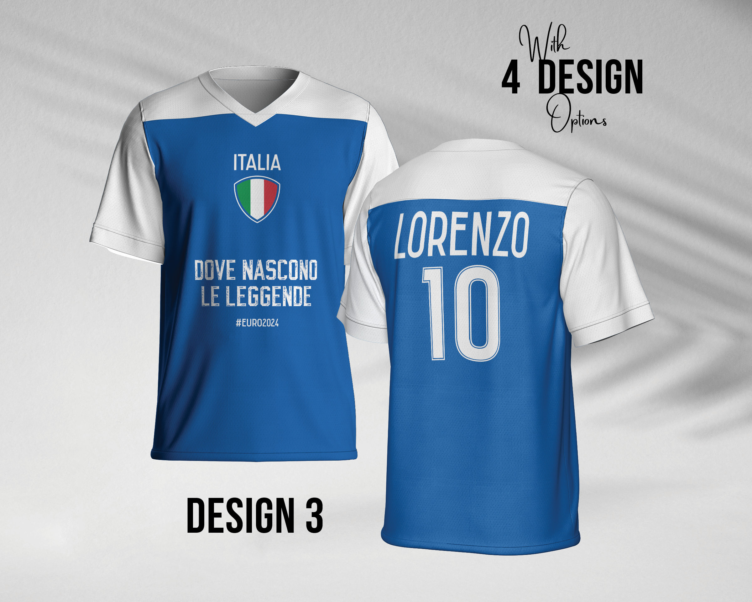 Personalized Italia Football Jersey: Custom Name & Number, Euros
