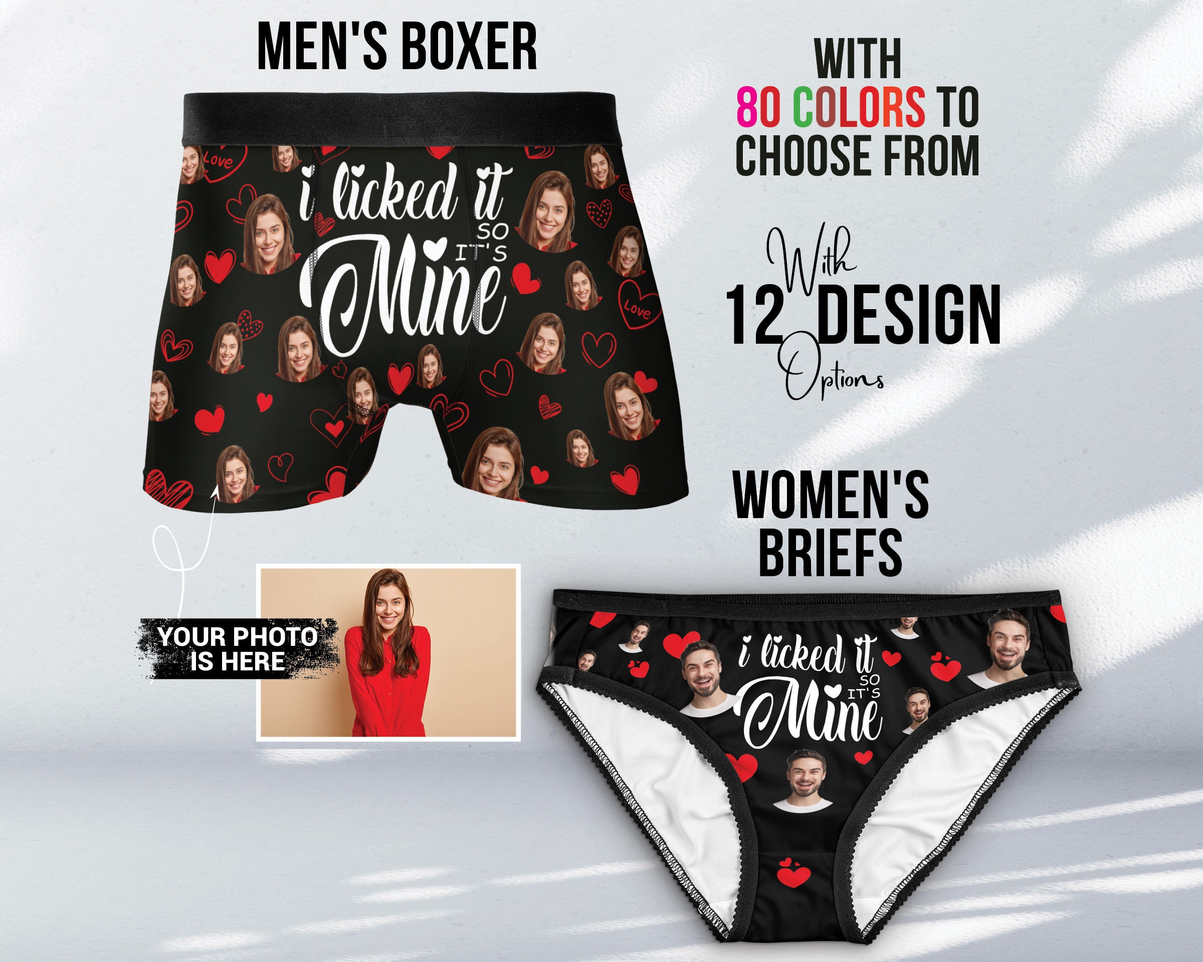 Valentines Boxers, Boyfriend Face Boxer Shorts, Mens Boxers, Girlfriend  Lips Mens Boxers, Funny Face Boxers, Selfie Boxers, Valentines Gift 