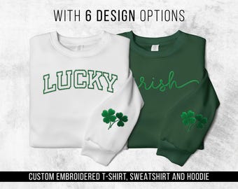 Embroidered Shamrock Sweatshirt: Custom St. Patrick's Day Gift