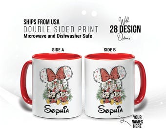Custom Disney Christmas Coffee Mug, Personalized Disney Family Christmas Gift, Christmas Coffee Lovers, Christmas Tea Mug, Christmas Gift