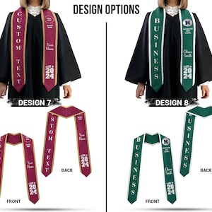 Custom Stole With Photo, Graduation Sash, Your School Colors, Name and Photo Stole, Double-Sided Graduation Sash, Personalized College Stole image 5