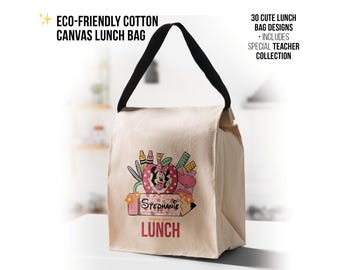 Personalized Canvas Kids Lunch Bag: Custom Name, Insulated Tote