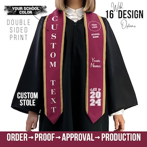 Personalized Graduation Stole: Custom Photo & Text, Class of 2025
