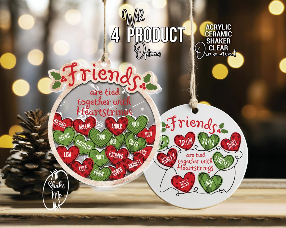 Personalized Friend Heartstrings Acrylic Ornament Christmas 2024