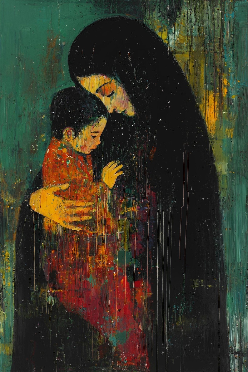 Abstract Filipino Wall Art Inspired by Jose T. Joya – Mother and Child ...