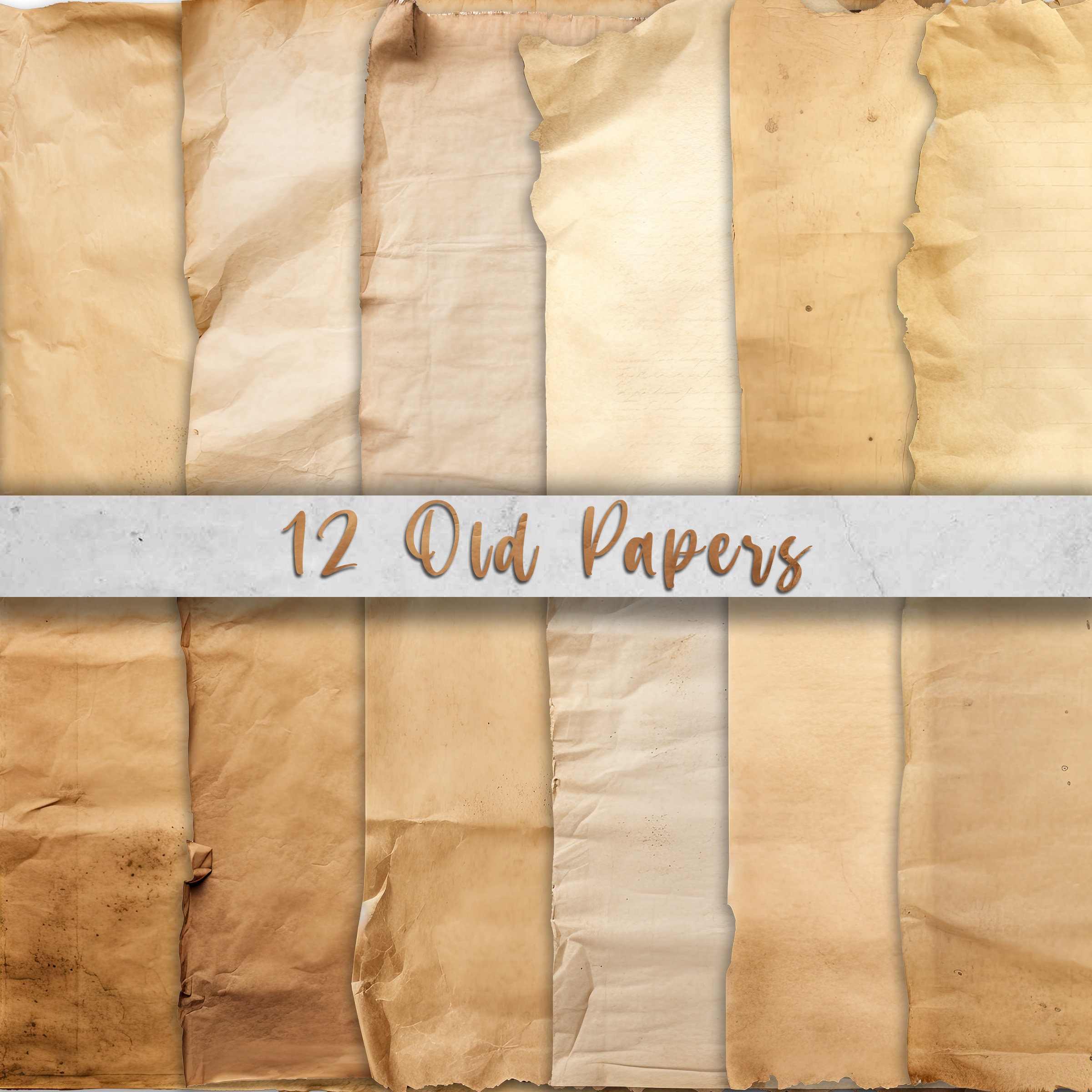 Old Paper Textures, Vintage Antique Distressed Aged Paper Backgrounds ...