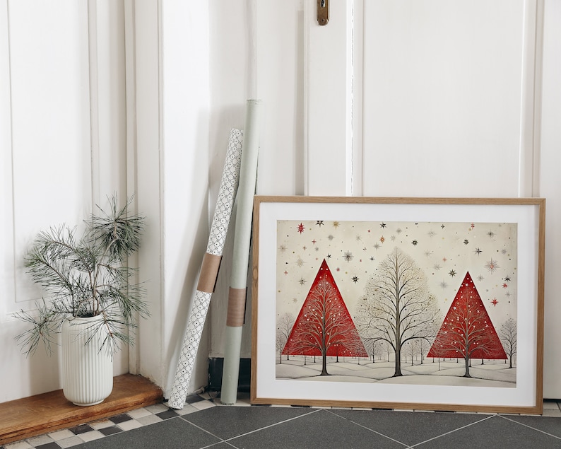 20 Whimsical Christmas Printable Art Pages| Digital Download JPG Paper Set| PNG sublimation| Whimsical Digital Paper | Retro Santa Claus image 5
